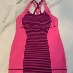 Lululemon  activewear shirt size 6 pink with strips
